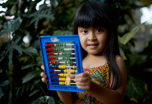 Small Child with Abacus